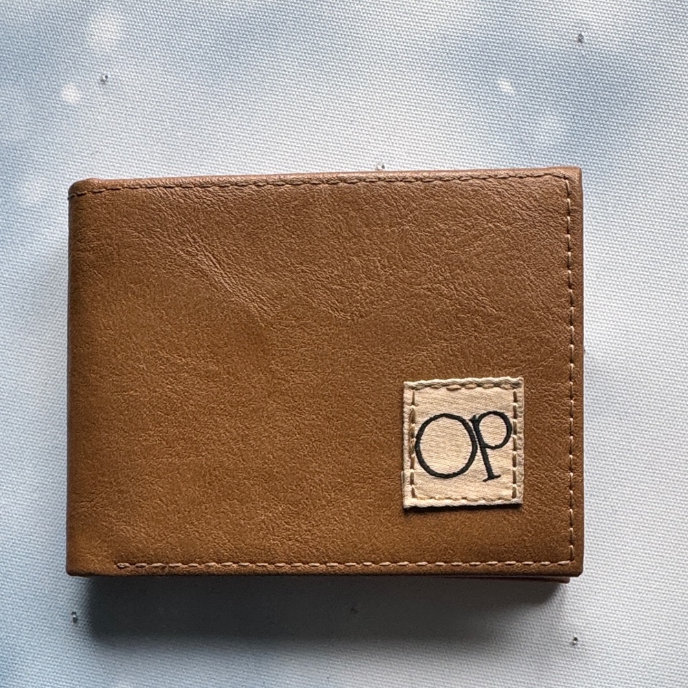 OP Tan Leather Card Holder